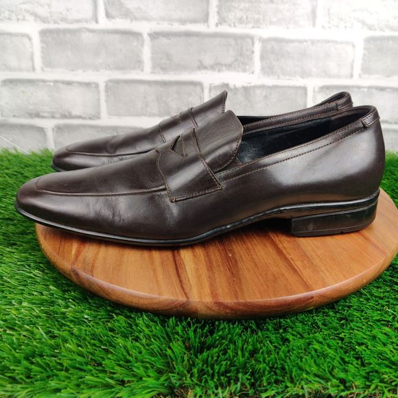 To Boot New York Adam Derrick Dark Brown Penny Loafers Leather Italy Men’s 9.5 main image 7